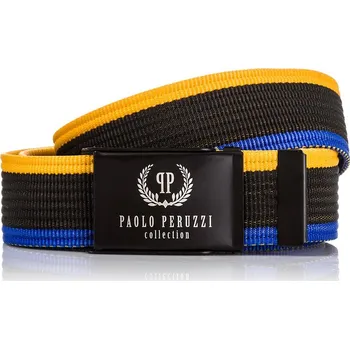 Kabelka Paolo Peruzzi Stylový pánský textilní pásek PAOLO PERUZZI černá