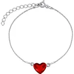 Stříbrný náramek se Swarovski® Crystals srdce červené VSW063RB