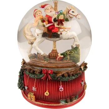 Vánoční dekorace Clayre & Eef 65154 hrající sněžítko Santa