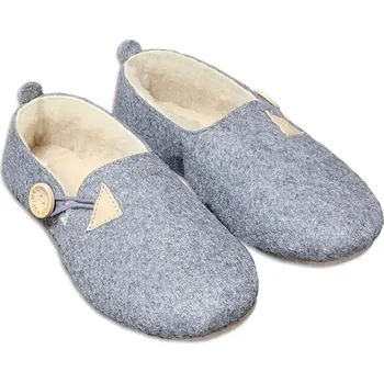 Dámské mokasíny BabičkaOvečková.cz Ručně šité dámské valašské filcové mokasíny Beáta z ovčí vlny merino šedá, Velikost EU 40