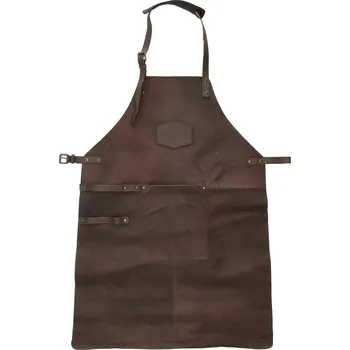 Kuchyňská zástěra Old West Kožená zástěra pro milovníky grilování tmavě hnědá
