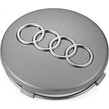 Poklice na kolo Krytky kol, pokličky na kola AUDI 60mm stříbrná matná 4B0601170