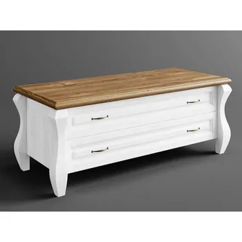 Obývací stěna Rustikální TV stolek AUSTIN Romance ORNATUS Barevné provedení: Bílá - hnědá 22-05