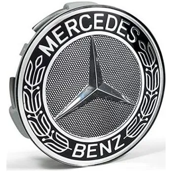 Poklice na kolo Krytky kol, pokličky na kola MERCEDES BENZ 75mm černá chrom A1704000025