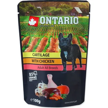 Krmivo pro psa 6ks Kapsička ONTARIO Dog Cartilage with Chicken in Broth 100g