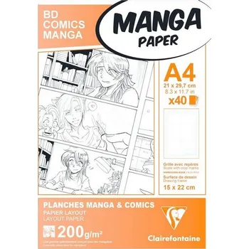 Blok CLAIREFONTAINE Manga BD/Comic squares, A4, 200g, 40 listů