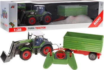 RC model auta Ramiz RC Farmer traktor se zelenou vlečkou 1:28