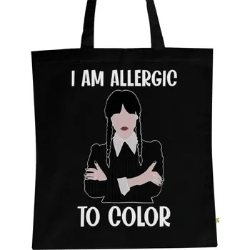 BIO plátěná taška s potiskem Wednesday - allergic to color taška