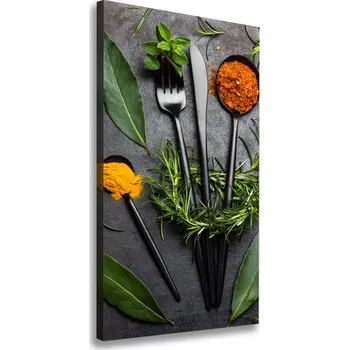 Obraz Vertikální Foto obraz na plátně Příbory a koření