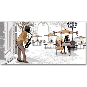 Obraz Foto obraz skleněný horizontální Pouliční hudebník