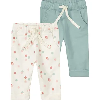Dívčí kalhoty lupilu® Dívčí kalhoty „Jogger" BIO (bílá/mintová, 50/56)