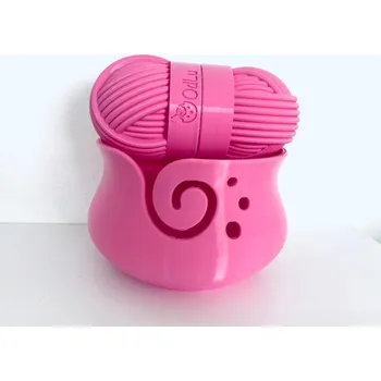 Sada na háčkování pastelově růžová (miska 16cm+pouzdro 14,5cm)