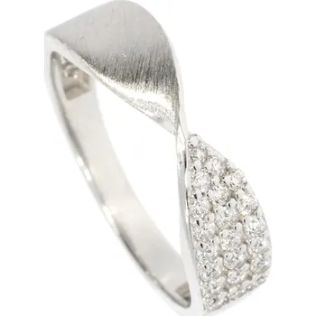 Prsten Zlatnictví Helios Stříbrný překřížený prsten se zirkony Velikost: 58