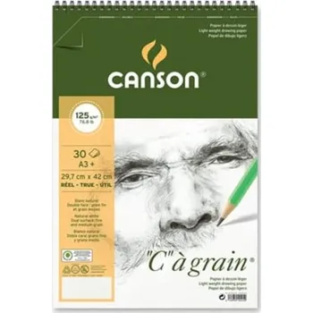 Skicák Canson Cagrain kroužkový blok A3 125g, 30 listů