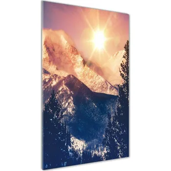 Obraz Vertikální Fotoobraz na skle Slunce nad horami