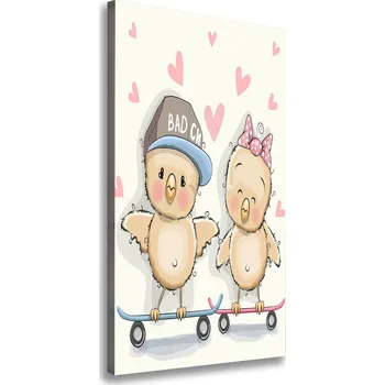 Obraz Vertikální Foto obraz na plátně Slepice skateboard