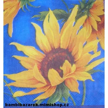 Papírový ubrousek Třívrstvý ubrousek na decoupage - slunečnice 25x25 cm