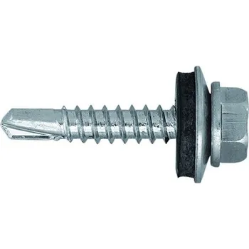 Šroub Samovrtný TEX farmářský šroub s EPDM podložkou 4,8 x 35 mm / pozink do dřeva