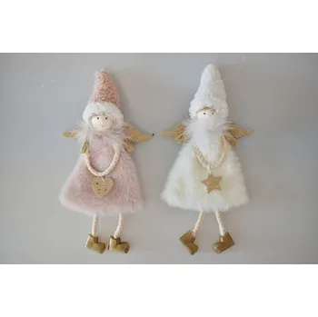 Vánoční dekorace Látkový anděl na zavěšení 21,5 cm, mix barev (134214 015 BNPL-83-00674-22 anděl závěs)