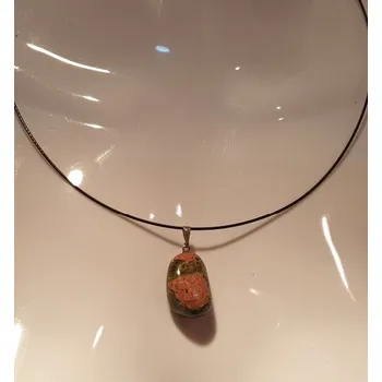 Náhrdelník Náhrdelník na lanku s polodrahokamem - epidot-unakit (do vyprodání zásob)