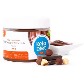 Keto dieta KetoDiet Proteinový krém s lískovými oříšky 250 g příchuť čokoláda