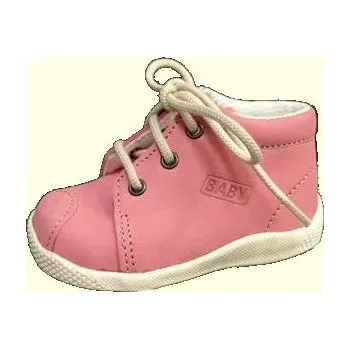 Dětská treková obuv Veleta Dětské kožené capáčky - celoroční sv. růžové