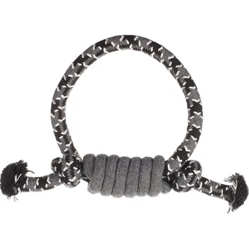 Hračka pro psa Hračka FLAMINGO bavlna - kruh s uzlem šedý 23x16x4,6cm