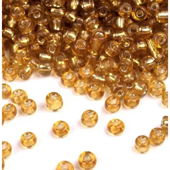 Dětské navlékací korálky Korálky/rokajl s průtahem - zlatá > (8/0) Ø2,9mm (sáček 30g)