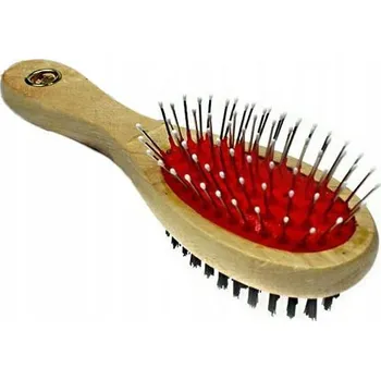 Kartáč pro zvířata DT Oboustranný kartáč na zvířecí srst - dřevěný