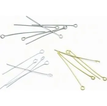 Nástroj na niť a příze Ketlovací jehla 40mm - stříbrná/platina (10ks)