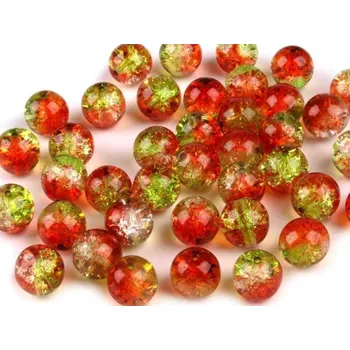 Dětské navlékací korálky Korálky/praskačky dvoubarevné - oranžová-zelená > Ø10mm (10ks)