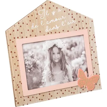 Rám na obraz Atmosphera for Kids Rámeček na fotku domeček s hnědými puntíky 19 x 19 cm