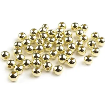 Dětské navlékací korálky Plastové korálky Metalic - zlatá (20ks) > Ø6mm