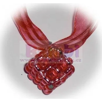 Náhrdelník Náhrdelník s přívěskem - kostka velká červená - 2×2cm