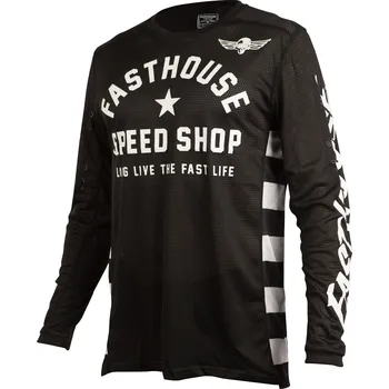 Moto dres Fasthouse A/C Grindhouse Originals Jersey Black Velikost: S