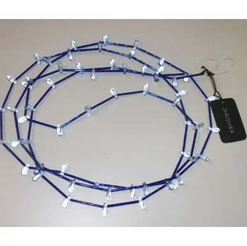 Vánoční dekorace Vánoční řetěz z korálků - modrá tmavá/kapky