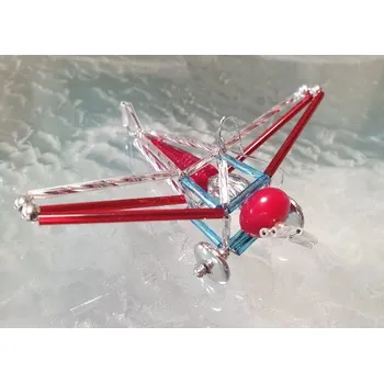 Vánoční ozdoba Vánoční 3D ozdoba - letadlo červená/stříbrná