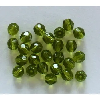 Dětské navlékací korálky Korálky broušené/ohňovky - zelená > Ø6mm(20 kusů)