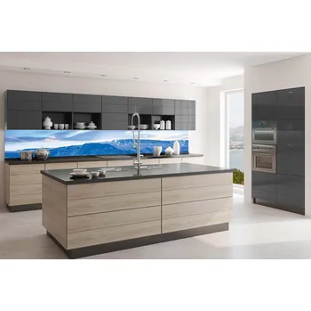 Fototapeta DIMEX | Fototapeta do kuchyně Reykjavík KI-350-120 | 350 x 60 cm | modrá, bílá + Samolepicí fototapeta za kuchyňskou linku DIMEX Reykjavík v šíři 350 cm