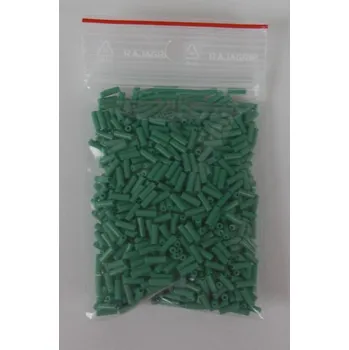 Dětské navlékací korálky Rokajl PRECIOSA - tyčky hladké 7mm - zelená (sáček 20g)