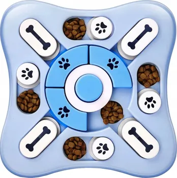 Hračka pro psa Purlov Psí puzzle 25,5 x 2,5 x 25,5 cm modré