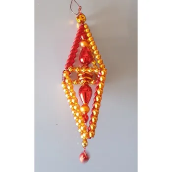 Vánoční ozdoba Vánoční 3D ozdoba DVOJJEHLAN - červená/zlatá