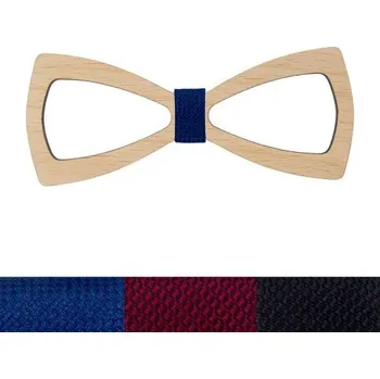 Motýlek Dřevěný pánský motýlek - Minimalista, Látka 708 - námořnická modrá