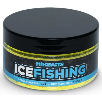 Boilies MIKBAITS ICE FISHING pstruh řada - Sypký fluo dip Sýr 100ml