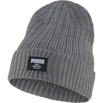 Čepice PUMA Ribbed Classic Beanie šedá uni