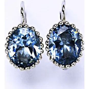 Náušnice Stříbrné náušnice, zirkon, akvamarin, šperky se zirkony, náušnice ze stříbra, NK 1284