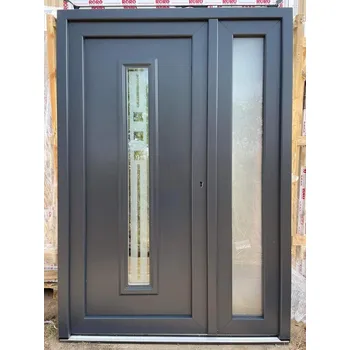 Vchodové dveře SOFT vchodové plastové dvoukřídlé dveře Madrid, 140x200cm, antracit/bílá (vchodové dvoukřídlé dveře 140x200)