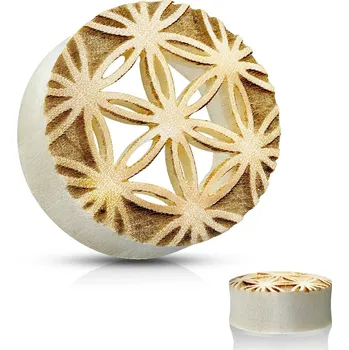 Piercing Šperky4U Děrovaný plug do ucha Crocodile wood - PL01234-22