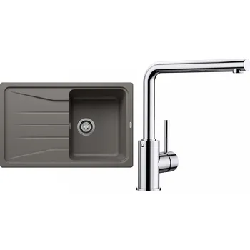 Granitový dřez Set Blanco 08-A 25 (dřez Sona 45 S Šedá vulkán + baterie Mila Chrom)