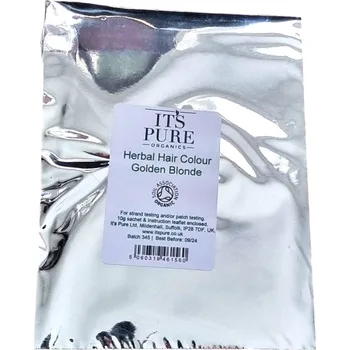 Barva na vlasy It's Pure | Přírodní barva na vlasy - Zlatá blond odstín Obsah: 10 g - vzorek 100 % BIO cassia + henna • bez amoniaku a peroxidu